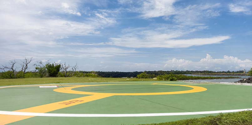 The Benoa heliport apron